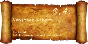 Vanicsek Albert névjegykártya
